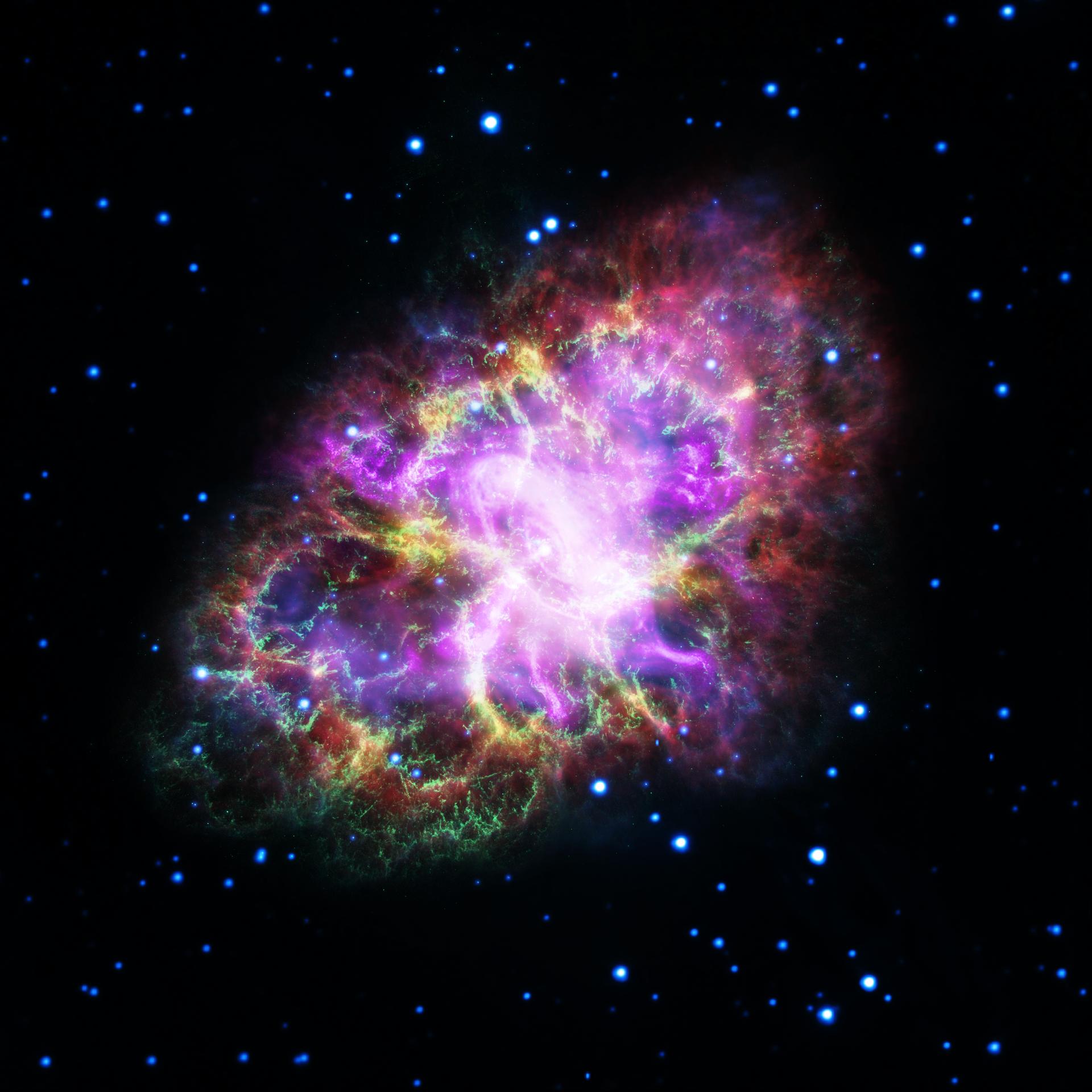 Chandra, Hubble and Webb Team Up for a 'Red, White and Blue' Universe on America's 250th