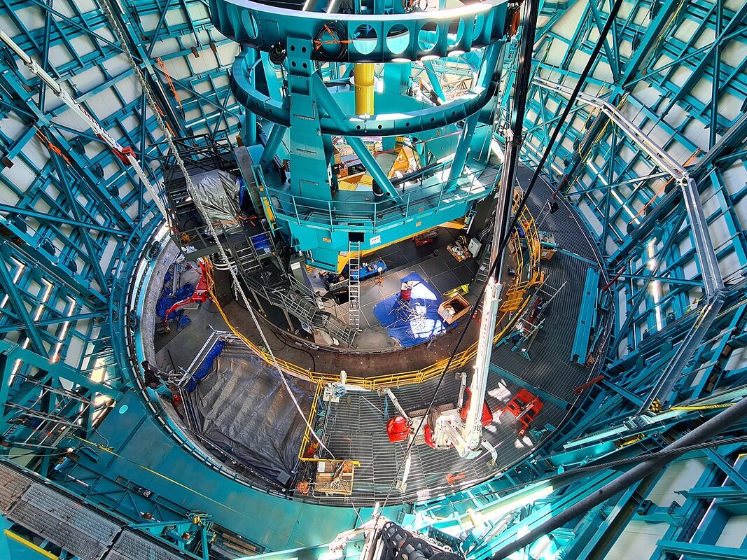 Vera C Rubin Observatory Telescope Mount Assembly (rubin-TMAfromAbove-CC)